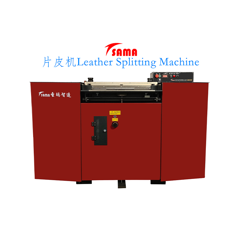 What cutting technology does the Shengma leather splitting machine use to ensure that the leather edges are cut smoothly and without burrs?